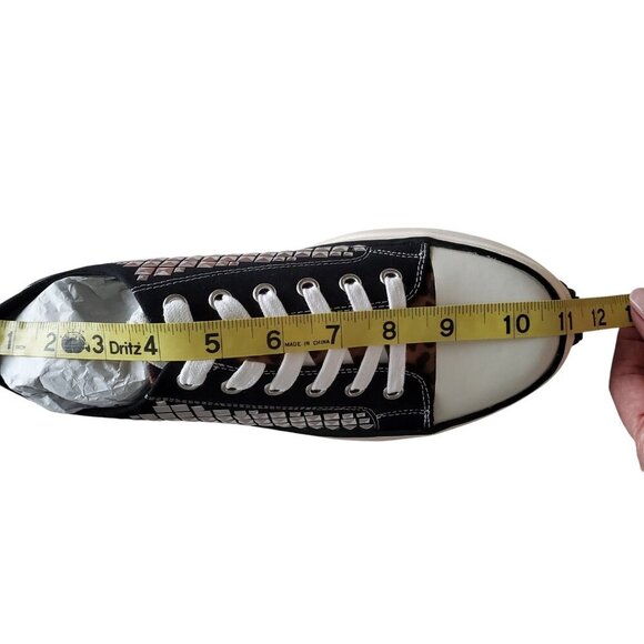 Wild Pair NWT Rocker Studded Thick Sole Sneakers Leopard In Black Canvas 9.5 - Picture 15 of 16